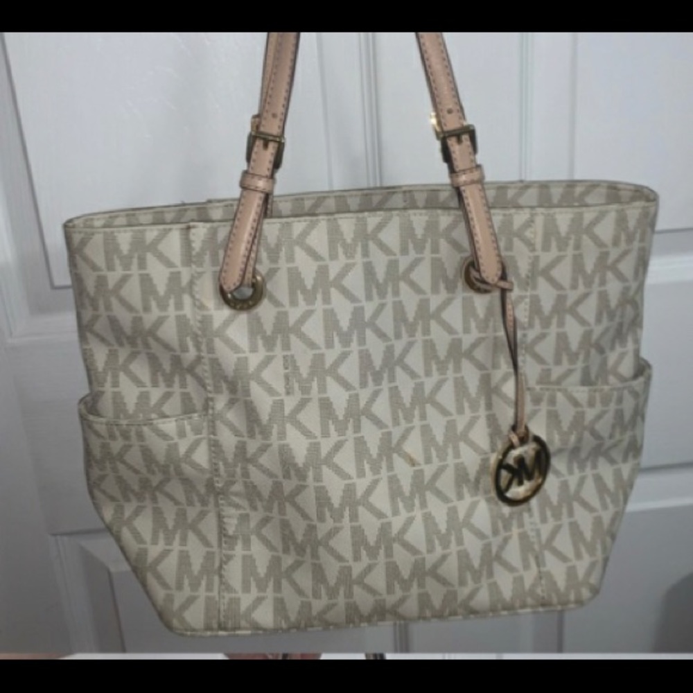 MK Tote Tan and Cream